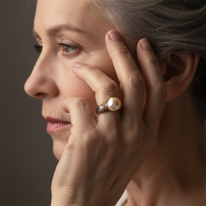 Vintage zlatý prsten s perlou